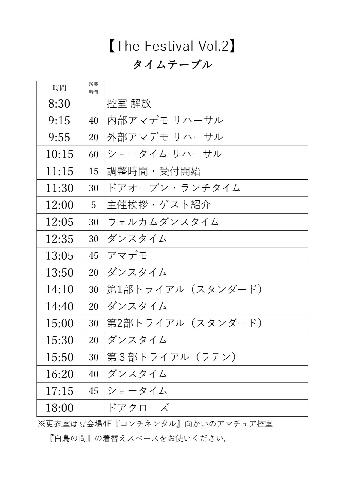 タイムテーブル